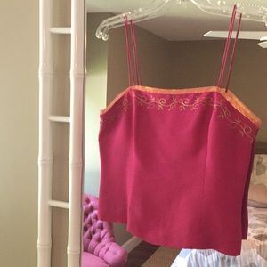 Ann Taylor embroidered silk cami